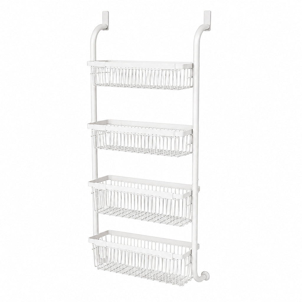 🚪Over the Door Hanging Organizer – Drill-Free Installation, Multi-Tier Carbon Steel Baskets & Space-Saving Design – Practical Storage for Any Room 🧺