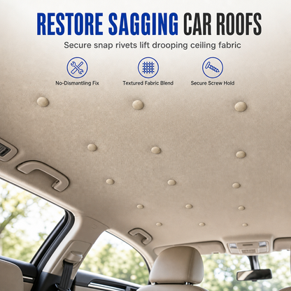 🚗 🔧 Car Headliner Repair Kit — Fix Sagging Roof Fabric, Snap Buttons & Rivets