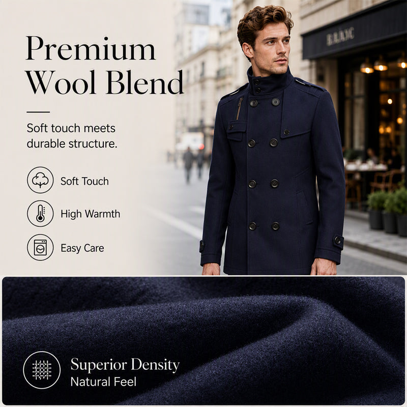 Men's Slim Fit Double Breasted Trench Coat
