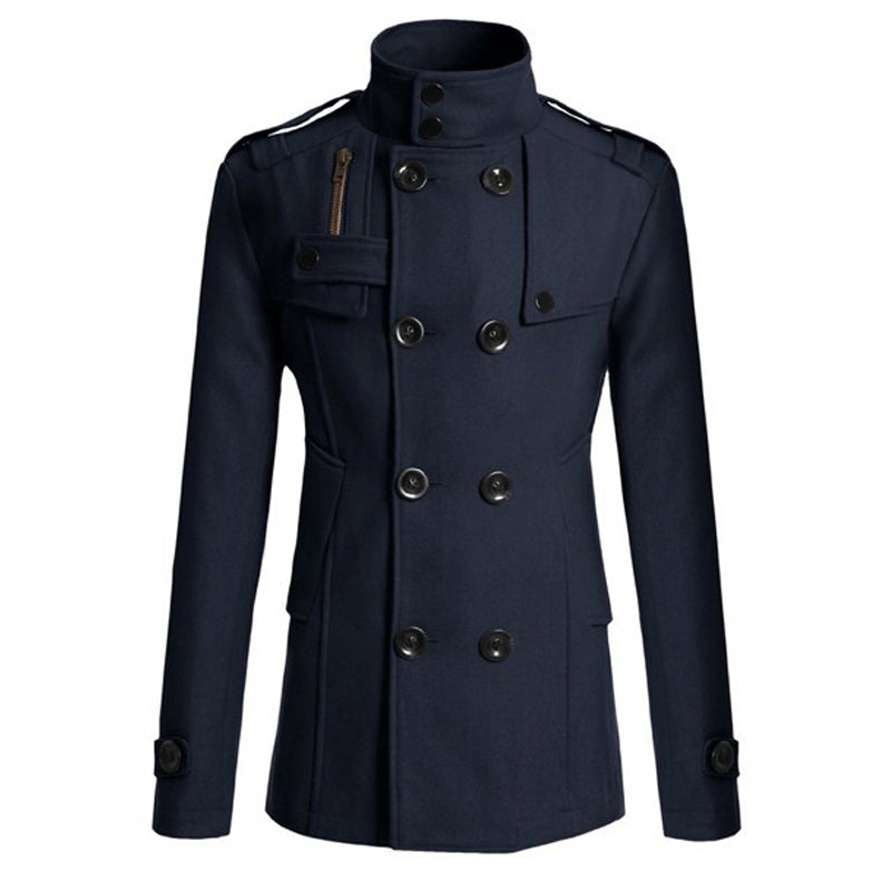 Men's Slim Fit Double Breasted Trench Coat