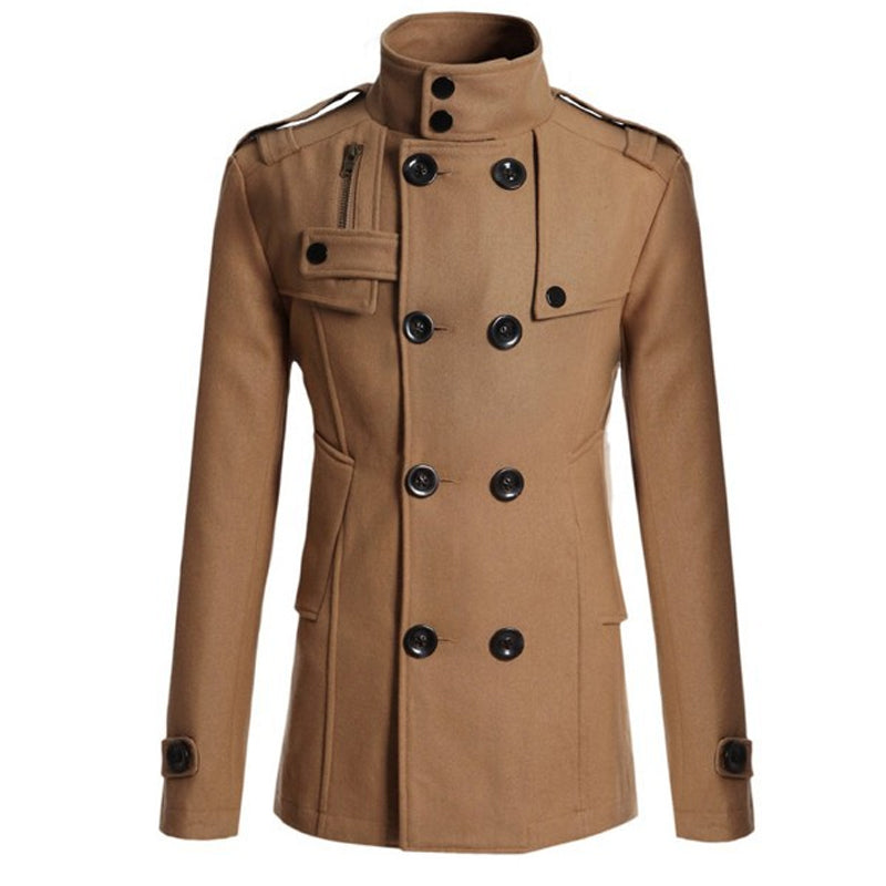 Men's Slim Fit Double Breasted Trench Coat