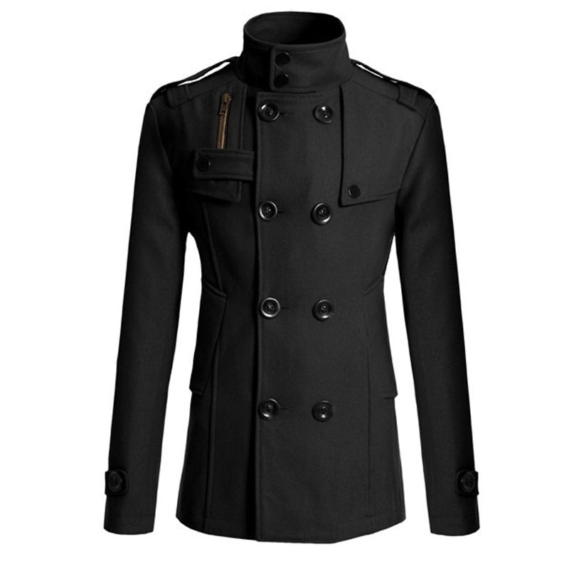 Men's Slim Fit Double Breasted Trench Coat