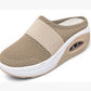 Women's Casual Hollowed Out Fabric Flat Bottom Slope Heel Slippers