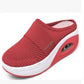 Women's Casual Hollowed Out Fabric Flat Bottom Slope Heel Slippers
