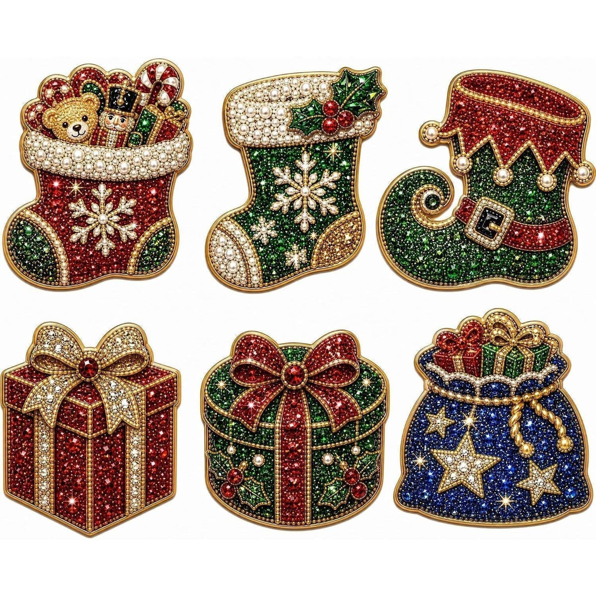 ✨ DIY Sparkling Magnetic Decoration Kit – Fun Holiday Craft for Fridge & Metal Surfaces