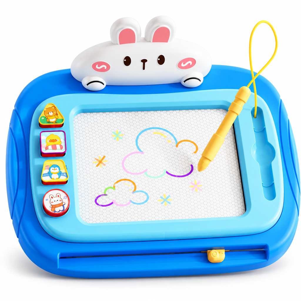 ✨🎨 Kids Magnetic Drawing Board – Pen & 4 stamps included ✨
