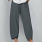 👖Vintage Asymmetrical Elastic Waist Pockets Pants – Unique Design, Comfortable Fit & Functional Style🌸